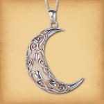 Silver Vine Moon Pendant - PSS-G345
