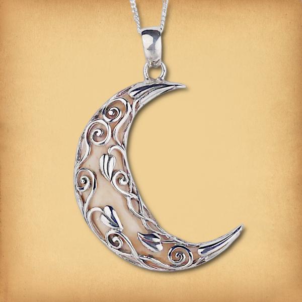 Silver Vine Moon Pendant - PSS-G345