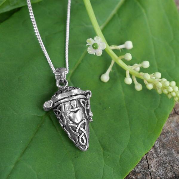 Silver Conical Heart Locket - PSS-9366 picture