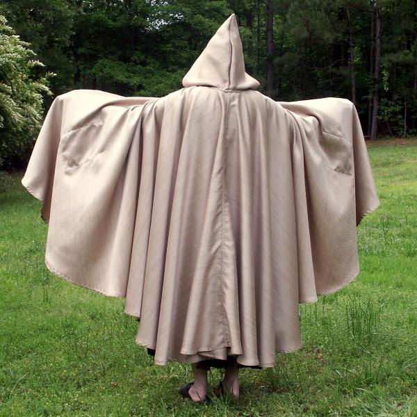 Pale Gold Full Circle Cloak with Hood and Pockets - CLK-095 picture