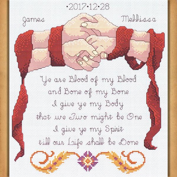 Handfasting Keepsake Cross Stitch Pattern - SIA-998