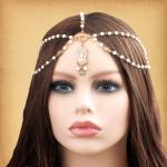 Faux Ivory Beaded Fantasy Headpiece - TIK-A100