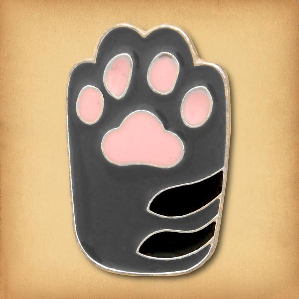 Grey Cat's Paw Enamel Pin - PIN-122 picture