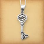 Silver Celtic Key Pendant - PSS-9390