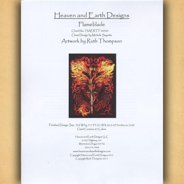 Flame Blade Dragon Cross Stitch Pattern - SHT-364 picture