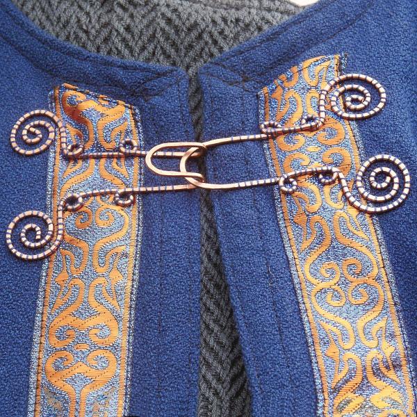 Royal Blue Full Circle Cloak with Trim and Pockets - CLK-118 picture