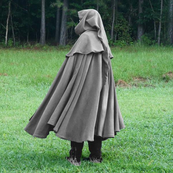 Grey Full Circle Cloak with Separate Hood - CLK-129 picture