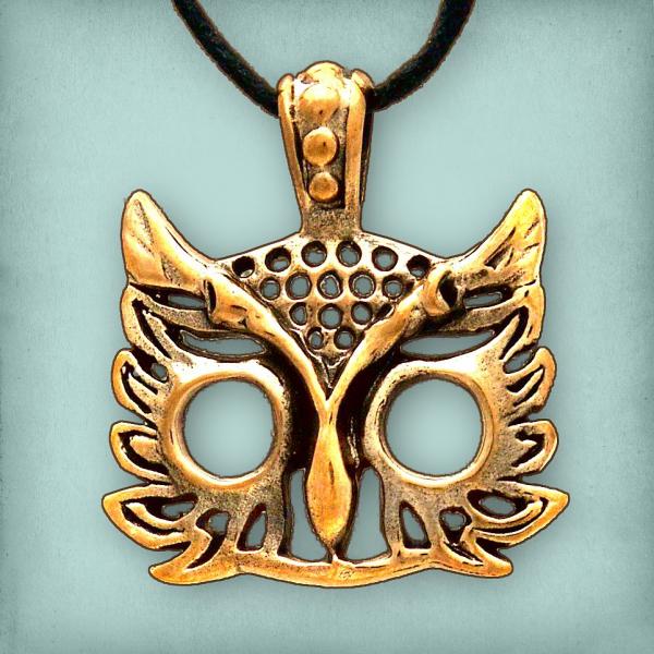 Bronze Athena's Owl Pendant - PBZ-344 picture