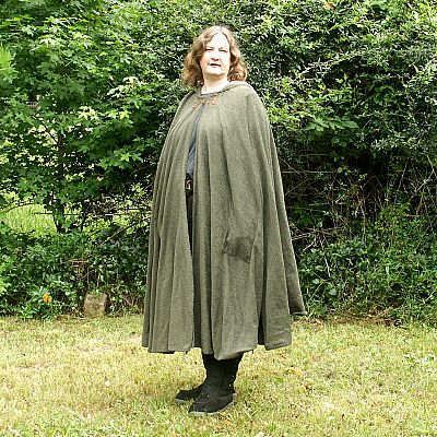 Mossy Green Full Circle Cloak with Pixie Hood and Pockets - CLK-116 picture