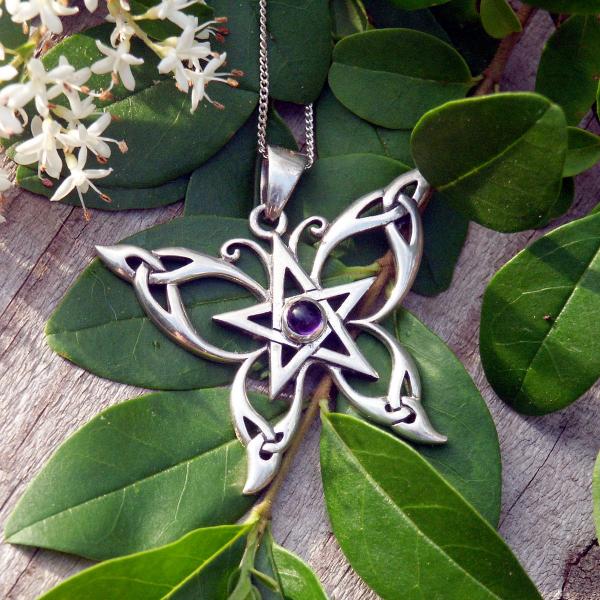 Silver Celtic Butterfly Pendant - PSS-337 picture