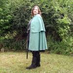 Half Circle Aqua Blue Cape with Capelet - CLK-115