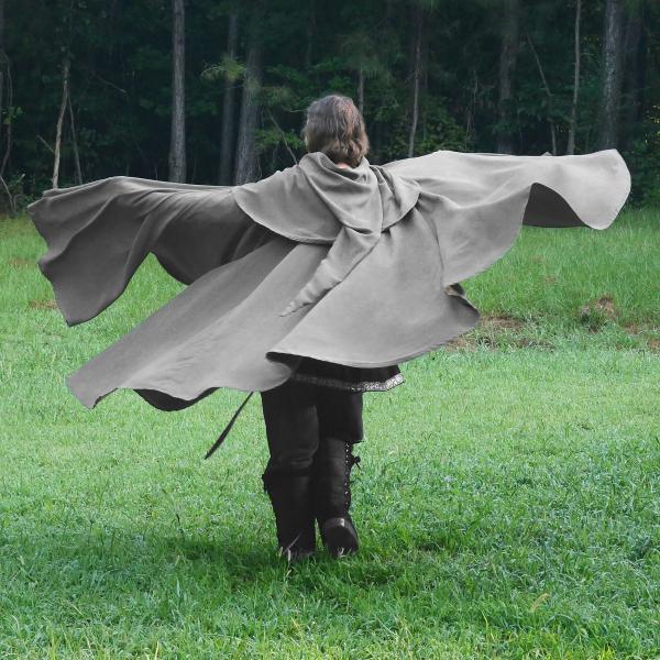 Grey Full Circle Cloak with Separate Hood - CLK-129 picture