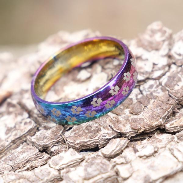 Steel Rainbow Pawprint Ring - RST-A220 picture