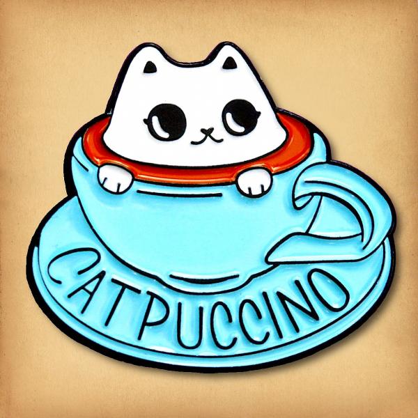 Cat-puccino Enamel Pin - PIN-132