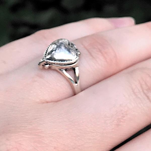 Silver Heart Poison Ring - RSS-506 picture