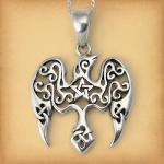 Silver Star Raven Pendant - PSS-457