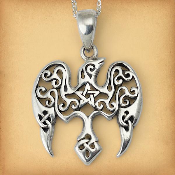 Silver Star Raven Pendant - PSS-457 picture