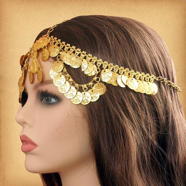 Gold Coin Fantasy Headpiece - TIK-142-G picture