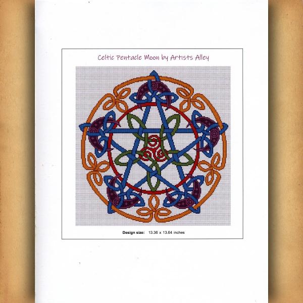 Celtic Pentacle Moon Cross Stitch Pattern - SIA-005 picture