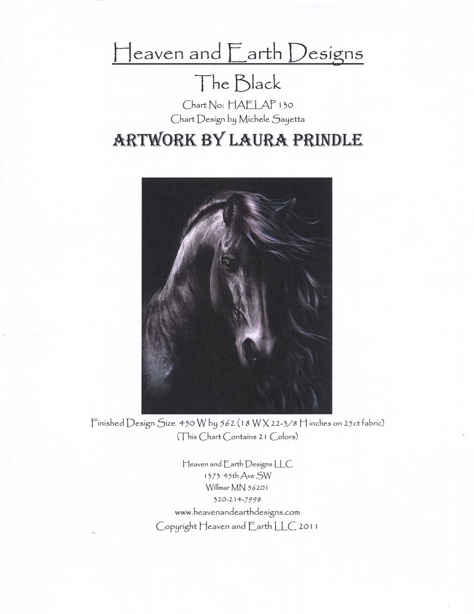 "The Black" Cross Stitch Pattern - SHP-601 picture