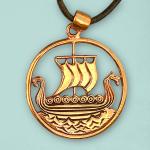 Bronze Viking Ship Pendant - *Clearance* - PBZ-299