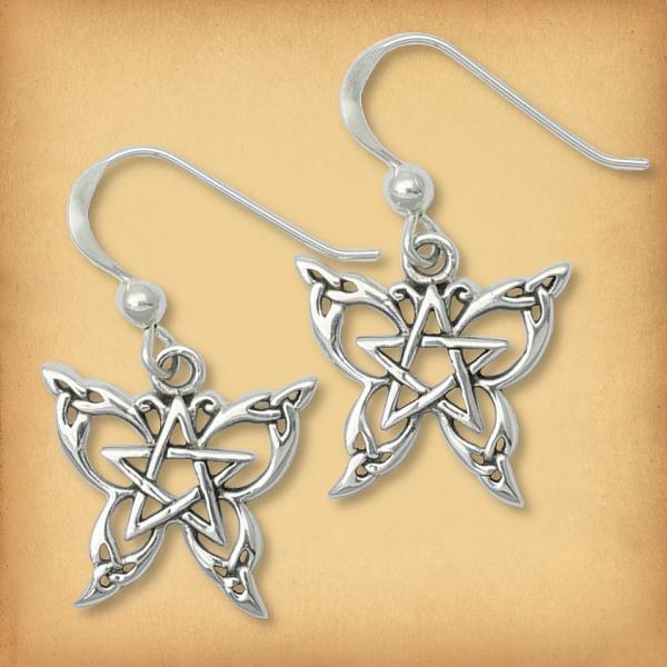 Silver Celtic Butterfly Earrings - ESS-336 picture