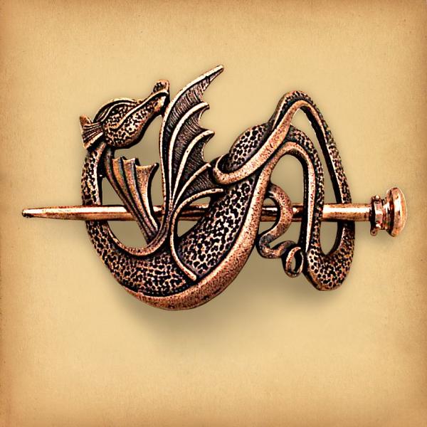 Copper-Colored Dragon Barrette - HAR-700 picture