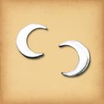 Silver New Moon Stud Earrings - ESS-113
