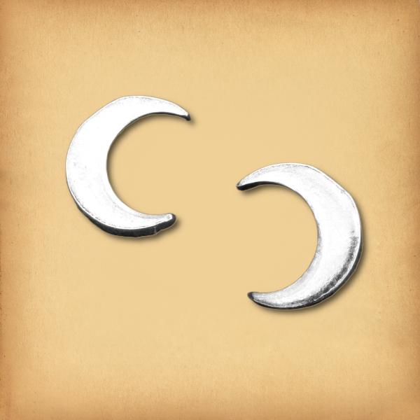 Silver New Moon Stud Earrings - ESS-113