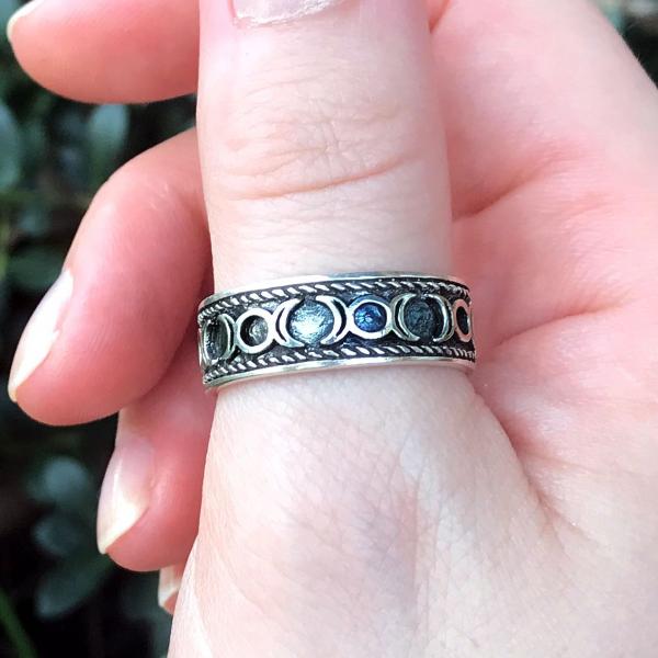 Silver Triple Moon Ring - RSS-278 picture