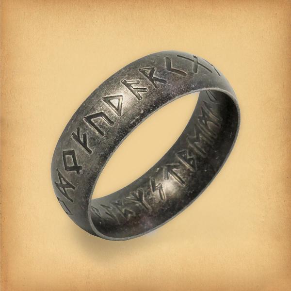 Stainless Steel Odin's Runes Ring - RST-A455