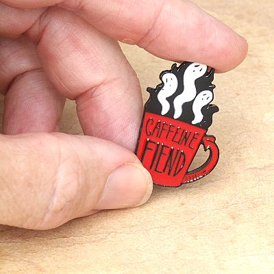 Caffeine Fiend Enamel Pin - *Clearance* - PIN-X130 picture