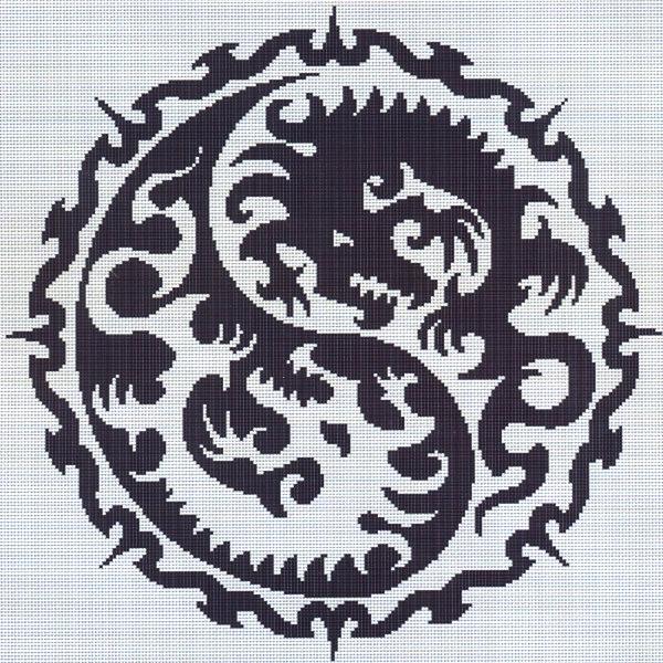 Yin Yang Dragon Cross Stitch Pattern - SIA-666