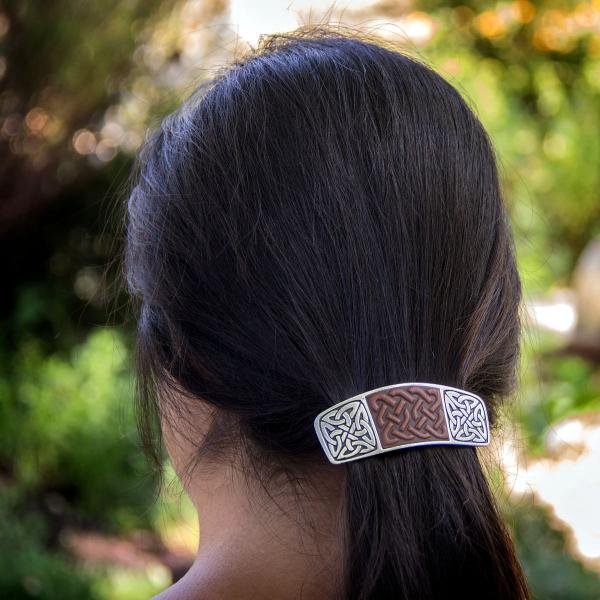 Leather Celtic Barrette - HAR-PB09 picture