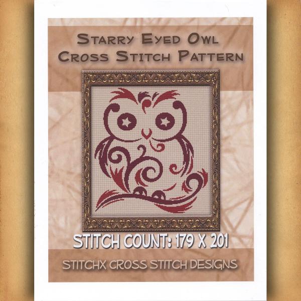 Starry Eyed Owl Cross Stitch Pattern - SIX-023 picture