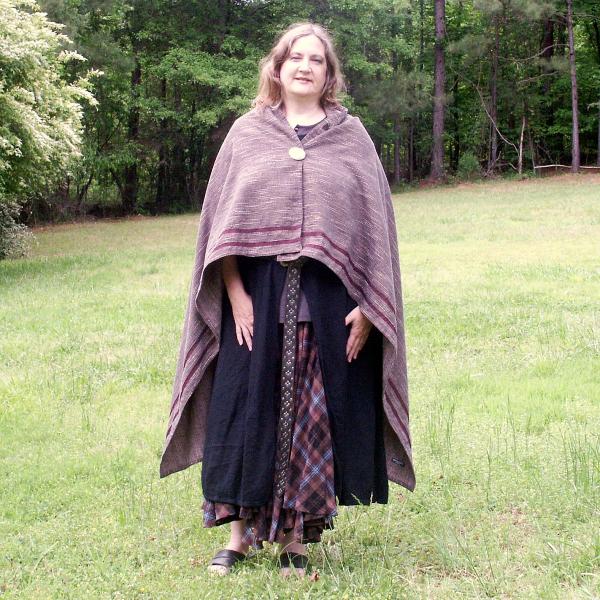 Dark Grey Viking Cloak with Trim - CLK-110 picture