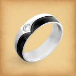 Black and Silver Chevron Ring - RST-A400