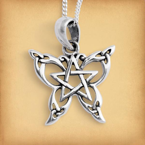 Silver Petite Celtic Butterfly Pendant - PSS-610