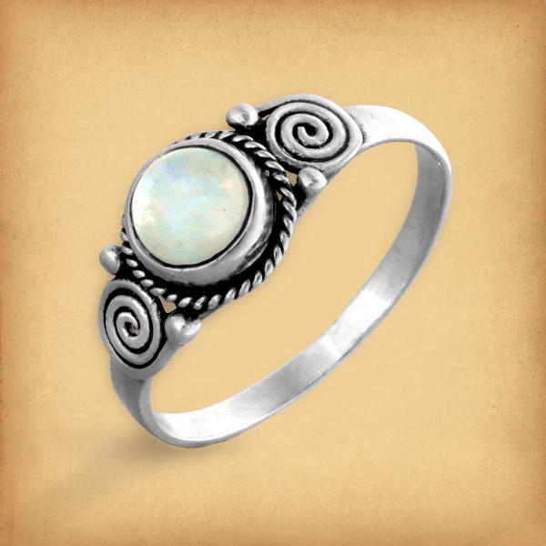 Silver Moonstone Spirals Ring - RSS-516 picture