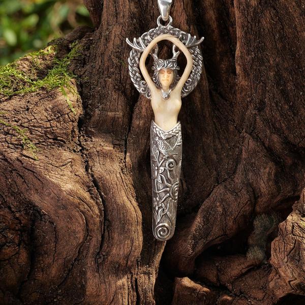 Large Silver Forest Goddess Pendant - PSS-G100L picture