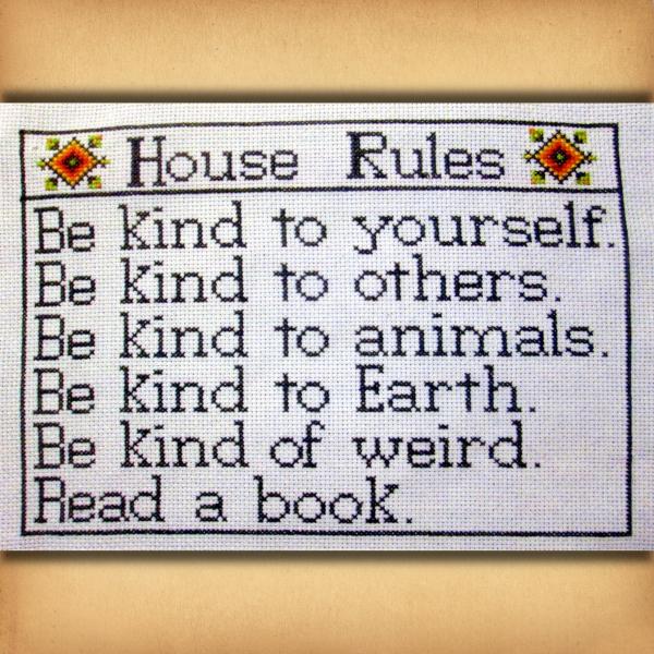 House Rules Cross Stitch Pattern - SIS-279