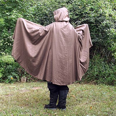 Brown Half Circle Cloak with Hood - CLK-122 picture