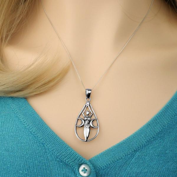 Silver Teardrop Goddess Pendant - PSS-G230 picture