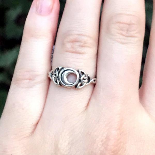 Silver Celtic Moon Ring - RSS-206 picture