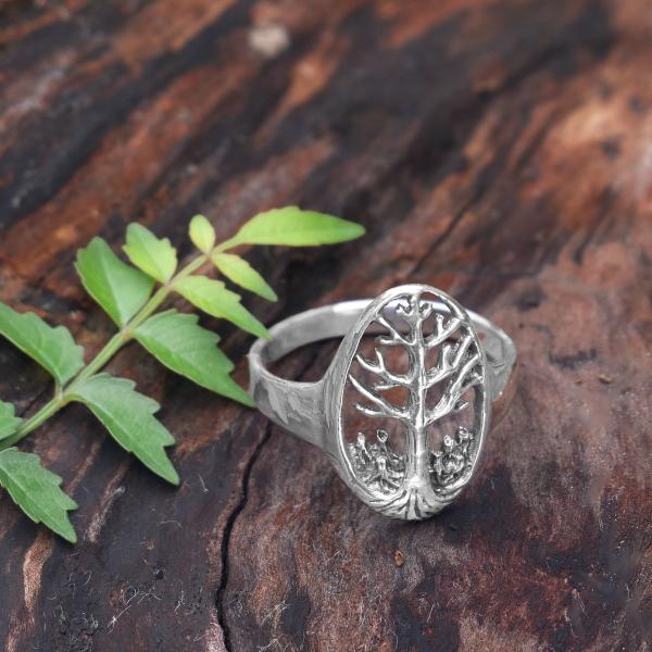 Silver Tree of Life Ring - RSS-148 picture