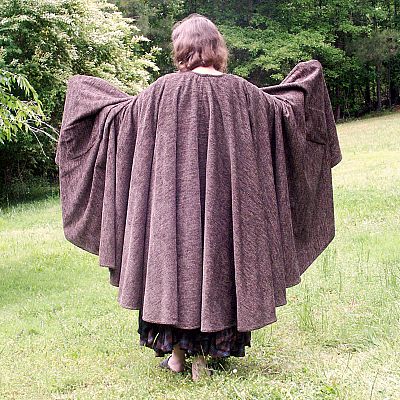 Charcoal Grey Full Circle Cloak with Pockets - CLK-092 picture
