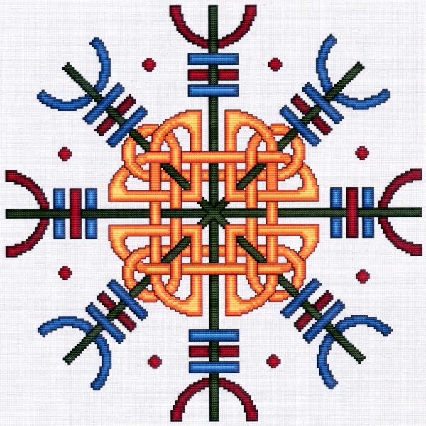 Aegishjalmr, Viking Rune Cross Stitch Pattern - SIA-061