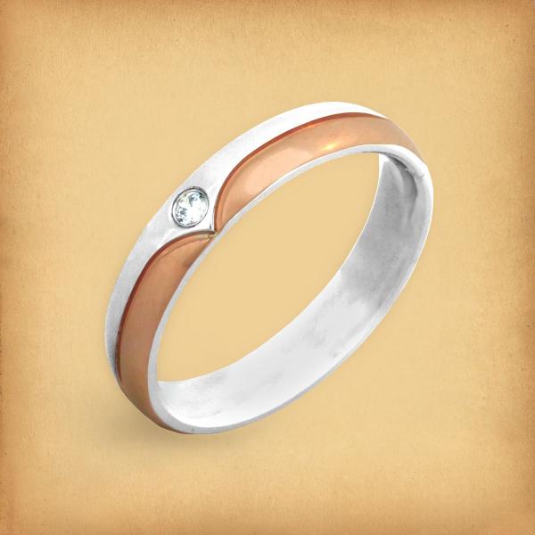 Copper & Silver Chevron Ring - RST-A401