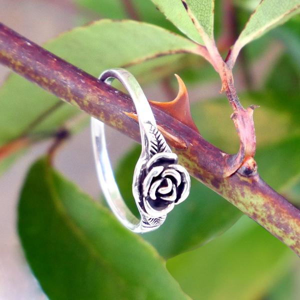 Silver Rose Ring - RSS-2875 picture