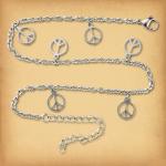 Stainless Steel Peace Sign Anklet - ANK-6036